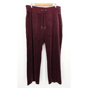 Calvin Klein Pants Burgundy Lounge Sweatpants Velvet Velour Wide Leg Casual 0X